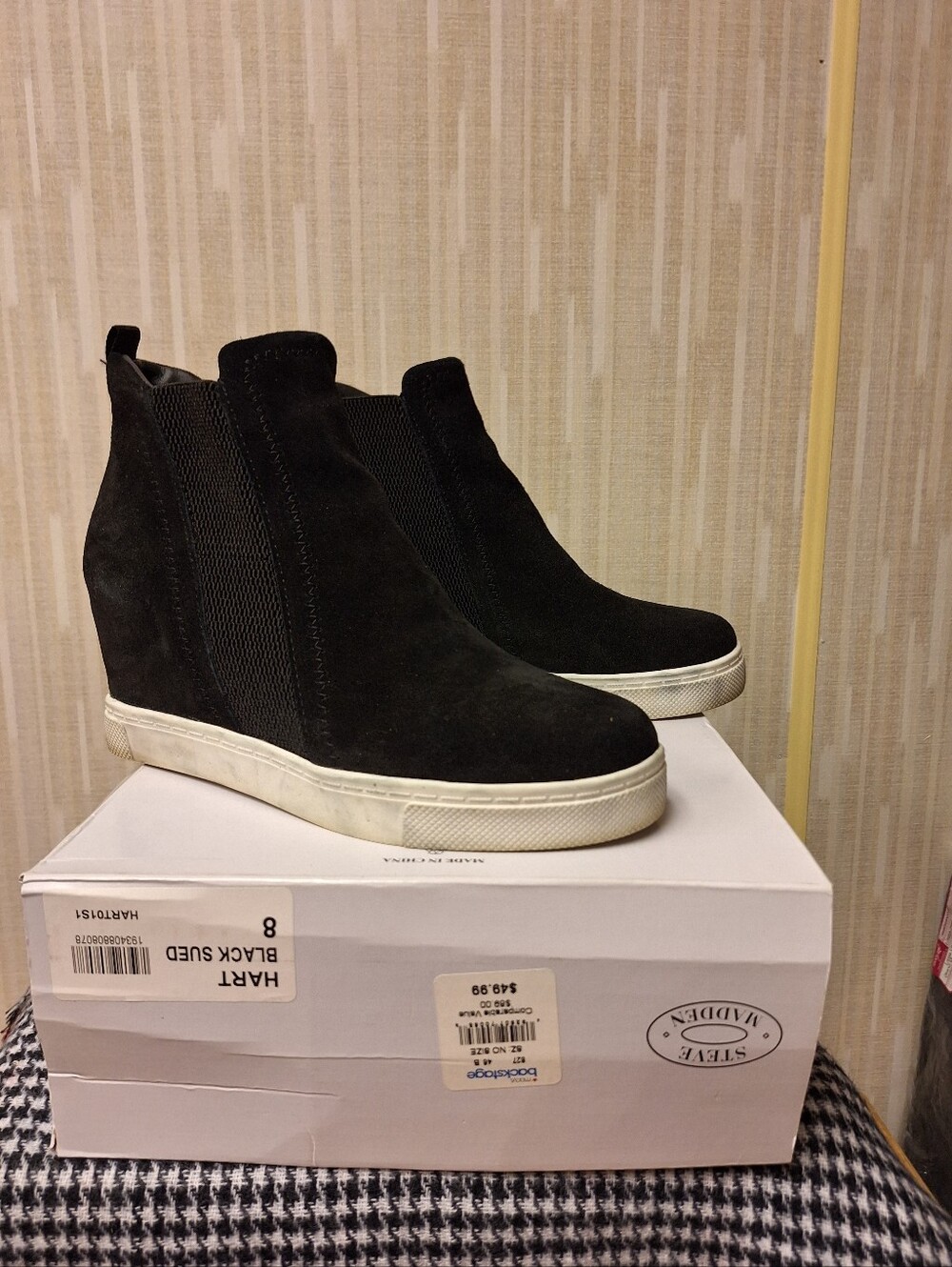 Steve Madden Suede Wedge Sneaker - 8